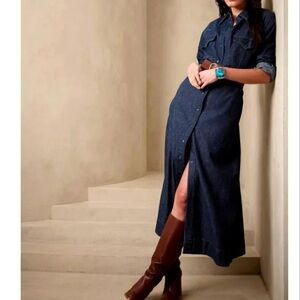 Banana Republic Western Denim Shirtdress XL